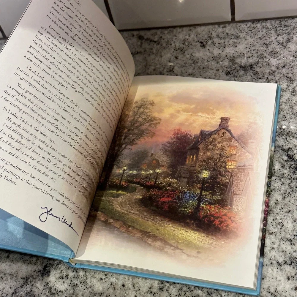 Thomas Kinkade Grandmother Memories Journal Blue Hardcover Keepsake Faith